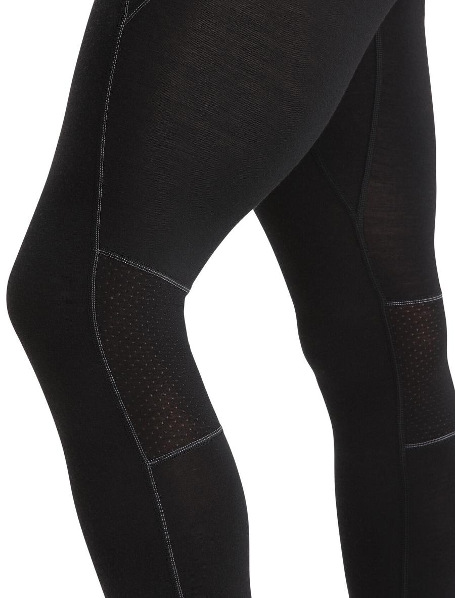 Black Icebreaker BodyfitZone™ Merino 150 Zone Thermal Leggings Men's Base Layers | AU 1399XYUF